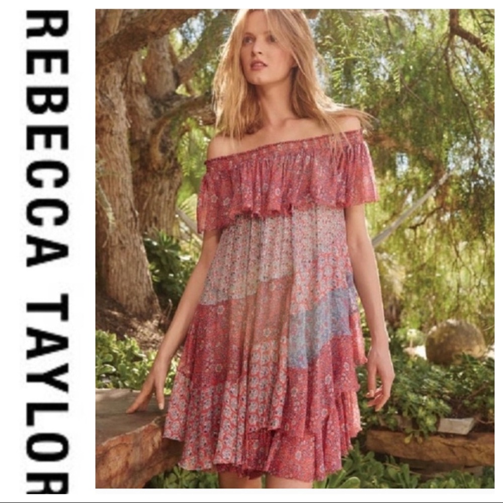 πSALEπ Rebecca Taylor Amanda Pink Silk Dress - Picture 1 of 12
